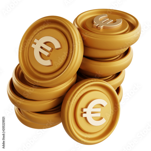 Εκτύπωση καμβά euro stack 3d icon illustration object