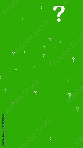 Question Mark Falling Animation Green Screen 4K Resolution