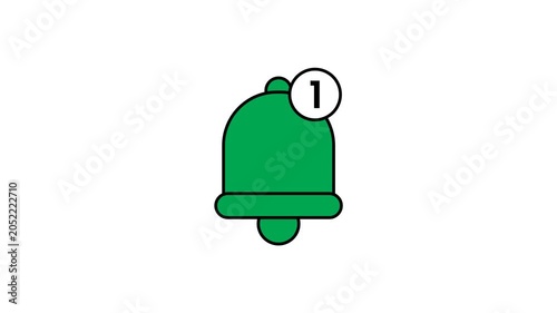 Ringing Notification Bell Animation with Alert Badge and New Notification Icon