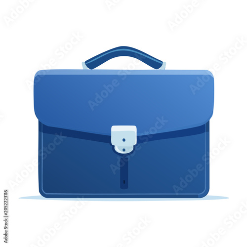Blue briefcase illustration with transparent background