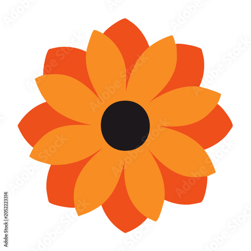 Flat design sunflower illustration