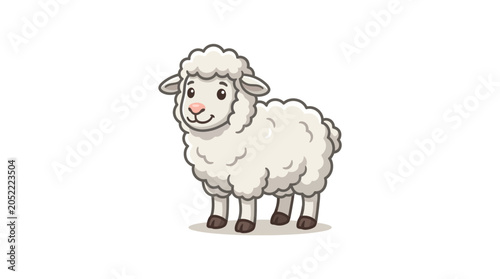 Cute Cartoon Sheep Illustration