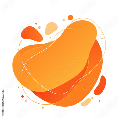 Modern abstract orange and yellow shape illustration