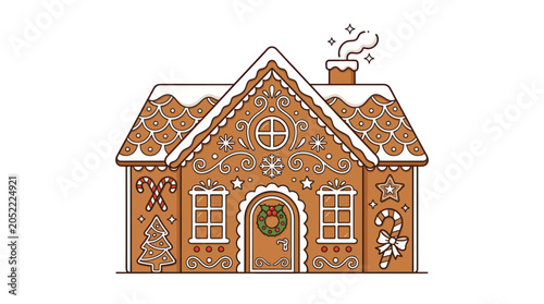 Christmas Gingerbread House, Festive Holiday Baking, Winter Celebration Icon