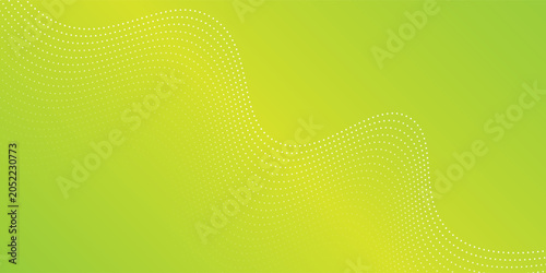 Foto vector Green background with line waves and gradient variation dots