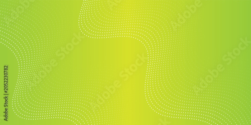 Foto vector Green background with line waves and gradient variation dots