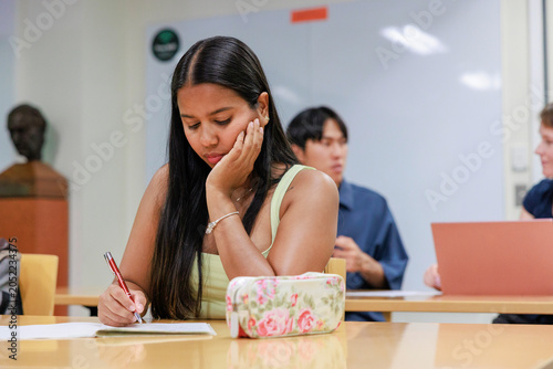 Young Students Engaged in Study Session at University Campus