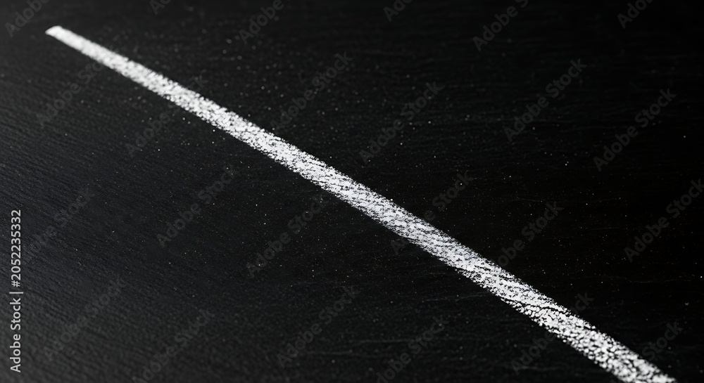 Fototapeta premium White Chalk Line Drawn Across Dark Blackboard Surface