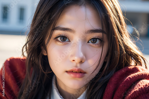 Young Woman Smiling in Natural Lifestyle Portrait with Soft Lighting
