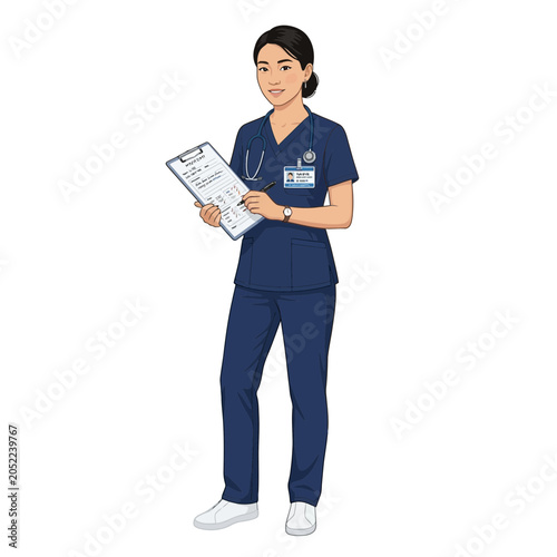 Nurse with Clipboard and Stethoscope