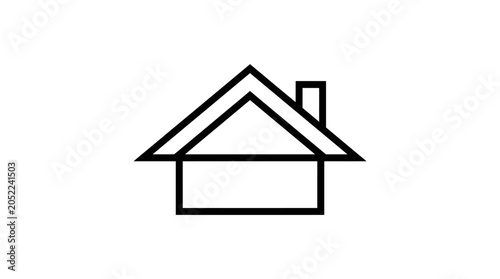 Simple Line Drawn House Icon.