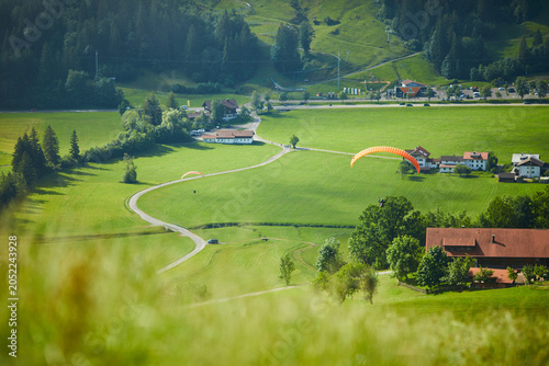 Quadro em tela Paragliding in Perfect Weather Conditions