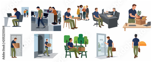 Картината върху платно Concept of Job Loss and Toxic Workplace Environment Showing a Man Being Dismisse