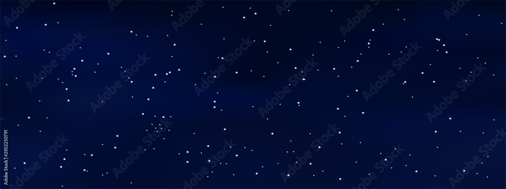 Fototapeta premium Night sky filled with shimmering stars and nebula clouds against dark blue background perfect for cosmic space designs and celestial projects