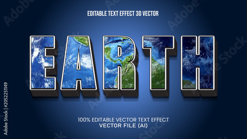 '' EARTH '' TEXT EFFECT 3D VECTOR FOR ALL YOUR NEEDS