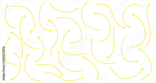 Foto Yellow isolated arrow set