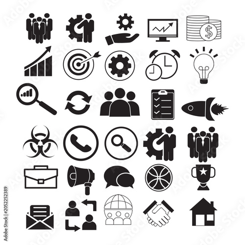 Set icon silhouette bussines vector illustration eps 10