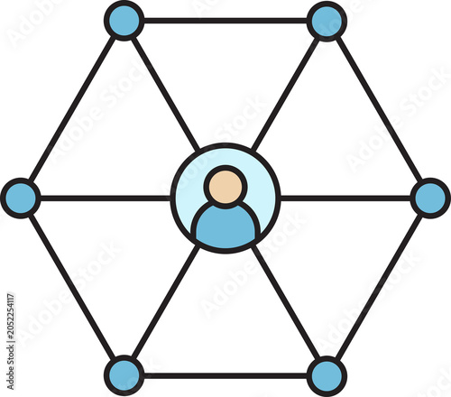 Photos people linking network icon