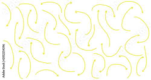 Quadro su tela Isolated curved arrow icon set on white background