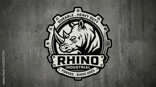 Quadro su tela Rhino Industrial Logo Design.