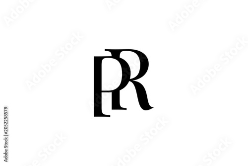 Minimalist PR letter interlocking monogram logo design vector, elegant RP initial alphabet logotype
