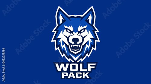 Billede på lærred Wolf Pack Logo Design.