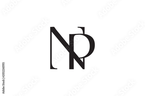 Minimalist Letters NP PN Monogram Logo; Luxury Letter N P Initials Vector Crest Brand Identity