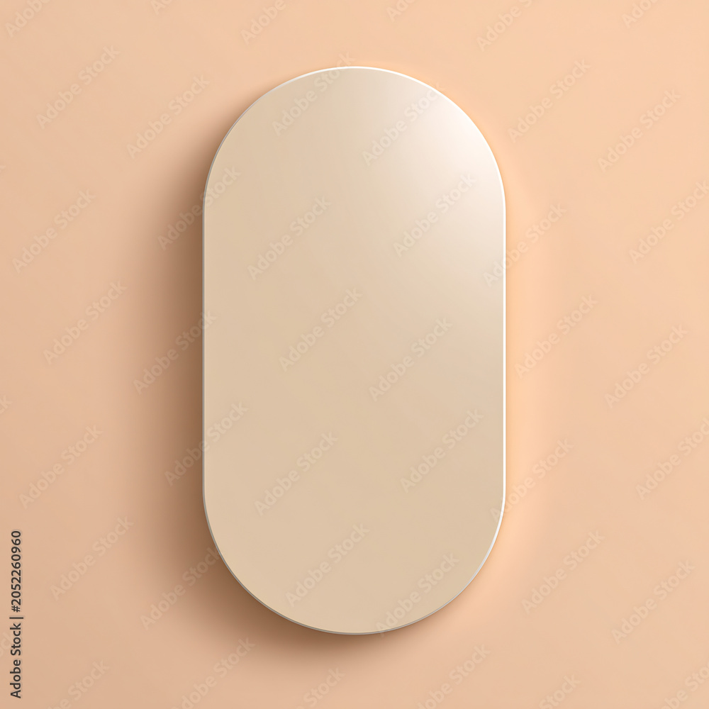 Obraz premium Beige oval display podium with rounded corners for product presentation
