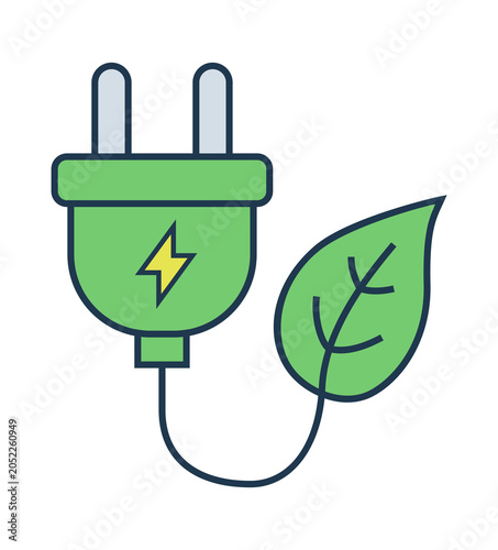 flat vector illustration of eco-friendly electric vehicles and green energy icons ideal for sustainability and clean technology concepts