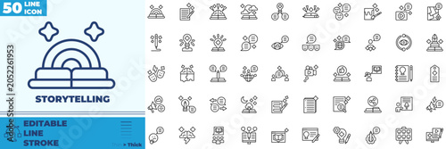 Foto Storytelling Line Editable Icons set