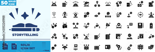 Foto Storytelling Solid Editable Icons set