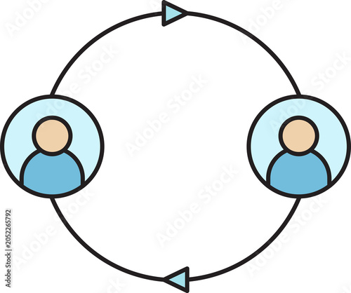 Принти на полотні circle loop of linking people icon