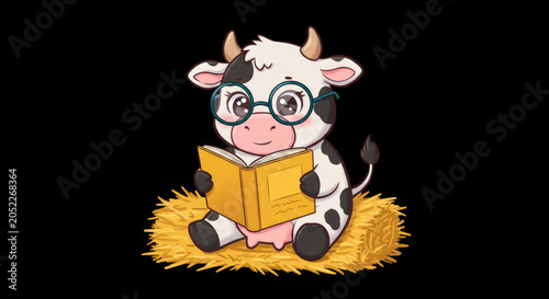 funny cow with milk