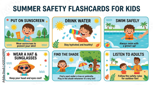 summer safety flashcard 