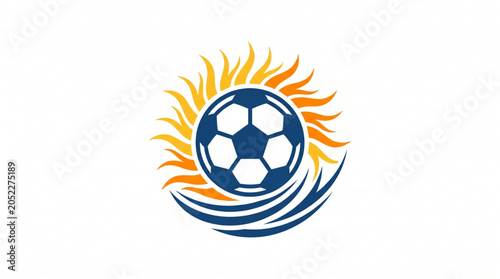 Canvas Print Minimalist vector logo element for summer football world tournament