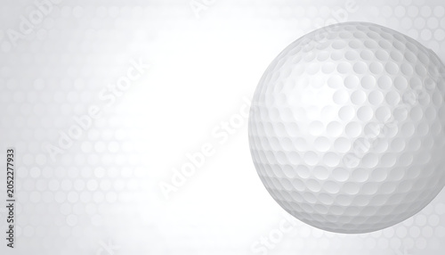 Golf ball dimple pattern closeup, textured sports equipment on a light hexagonal background