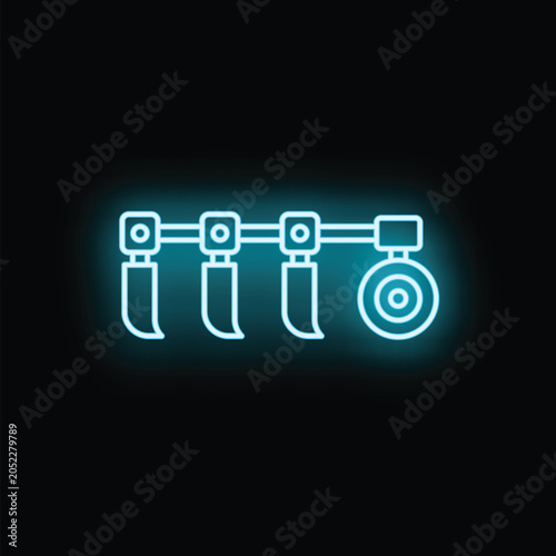 Φωτογραφία Agricultural plow equipment for tillage and farm work, glowing in neon light