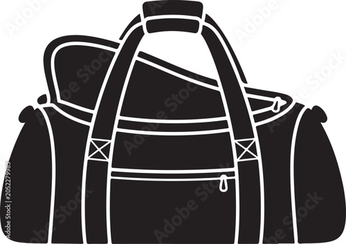 travel duffel bag silhouette black and white vector illustration high quality professional detailed
