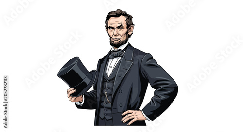 Abraham Lincoln Wearing Black Suit.