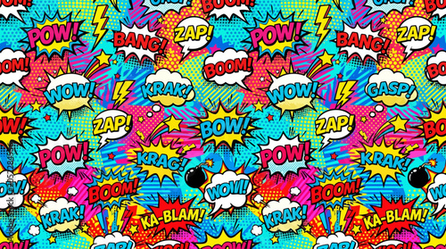 Schilderij op canvas Colorful Comic Book Style Background.
