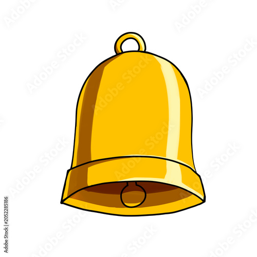 Foto Golden School Bell Cartoon Illustration