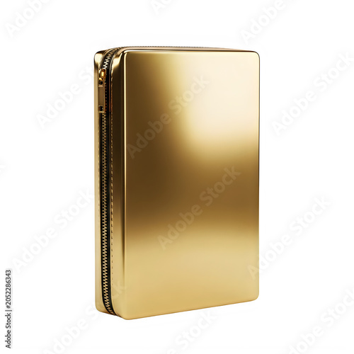 Gold metallic folded smartphone case with rounded corners