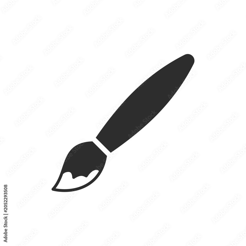Obraz premium Brush icon. Monochrome black and white symbol
