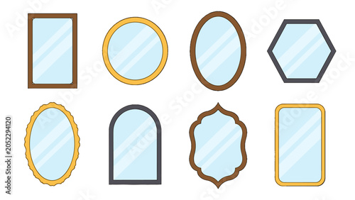 Obraz na plátně Set of decorative mirror frames in assorted geometric shapes