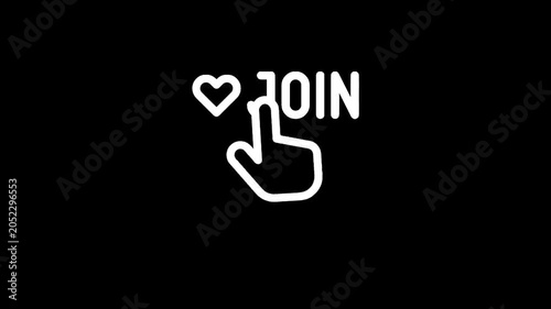 Clicking the join button with a heart icon, representing engagement and community