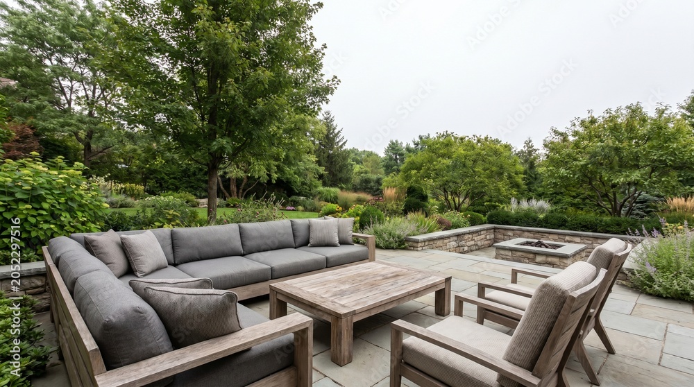 Fototapeta premium Premium Outdoor Living Space With Comfortable Seating