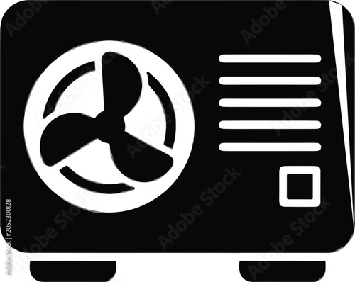 Bild auf Leinwand Air conditioner vector icon isolated, cooling system and climate control applian