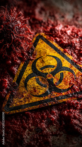 Biohazard Warning Sign on B...