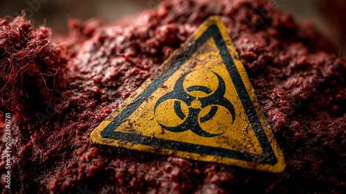 Biohazard Alert: A yellow b...