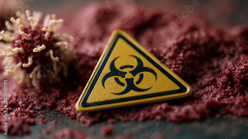 Biohazard Symbol with Virus...